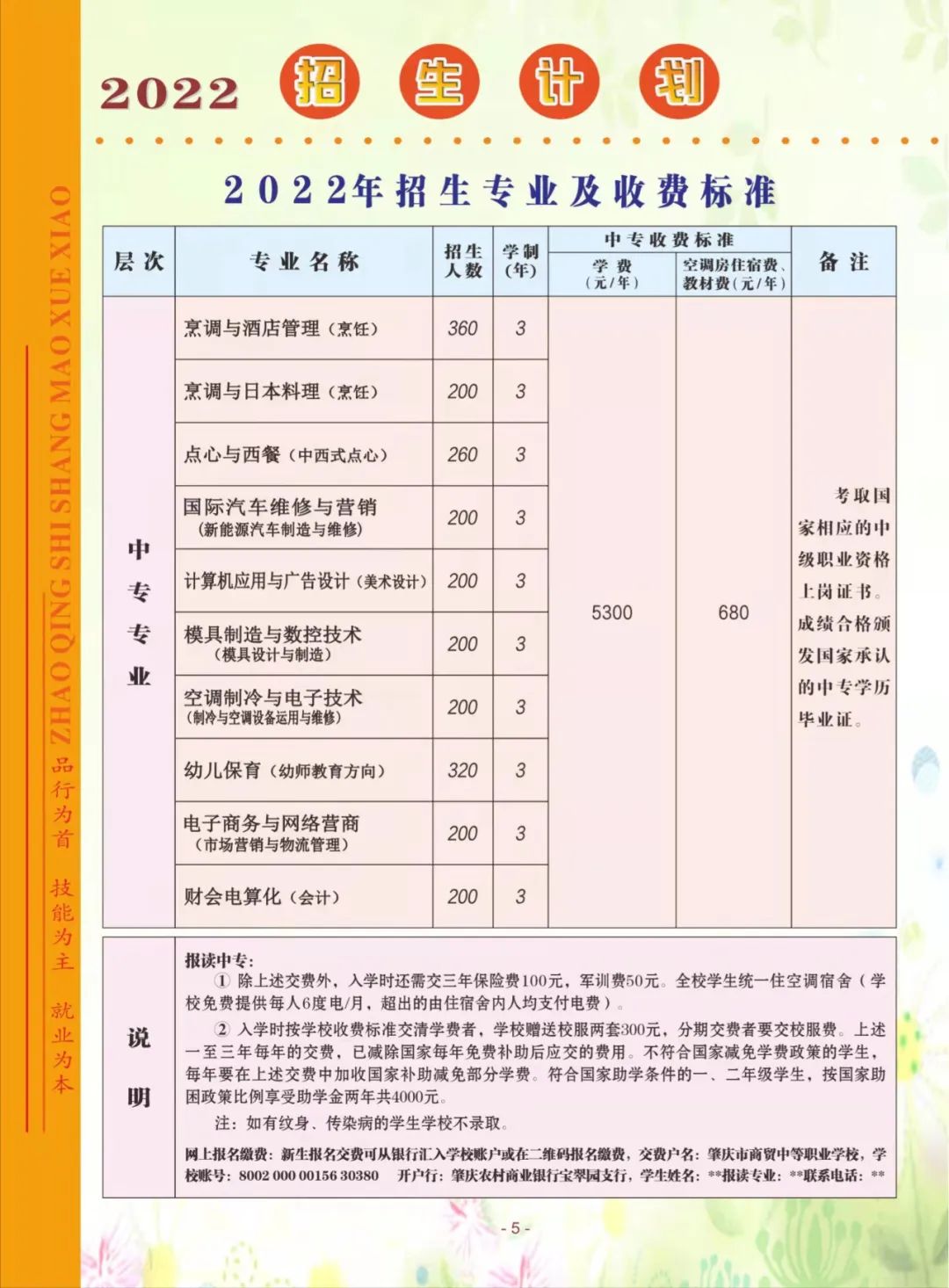 肇庆市商贸中等职业学校2022年招生简章